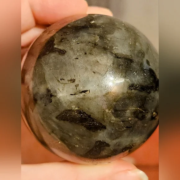 Blue Flash Labradorite Crystal Sphere - Picture 9 of 10